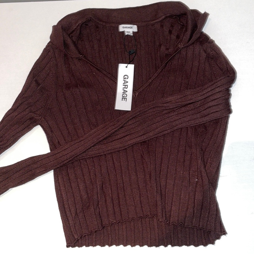 brown collared sweater
